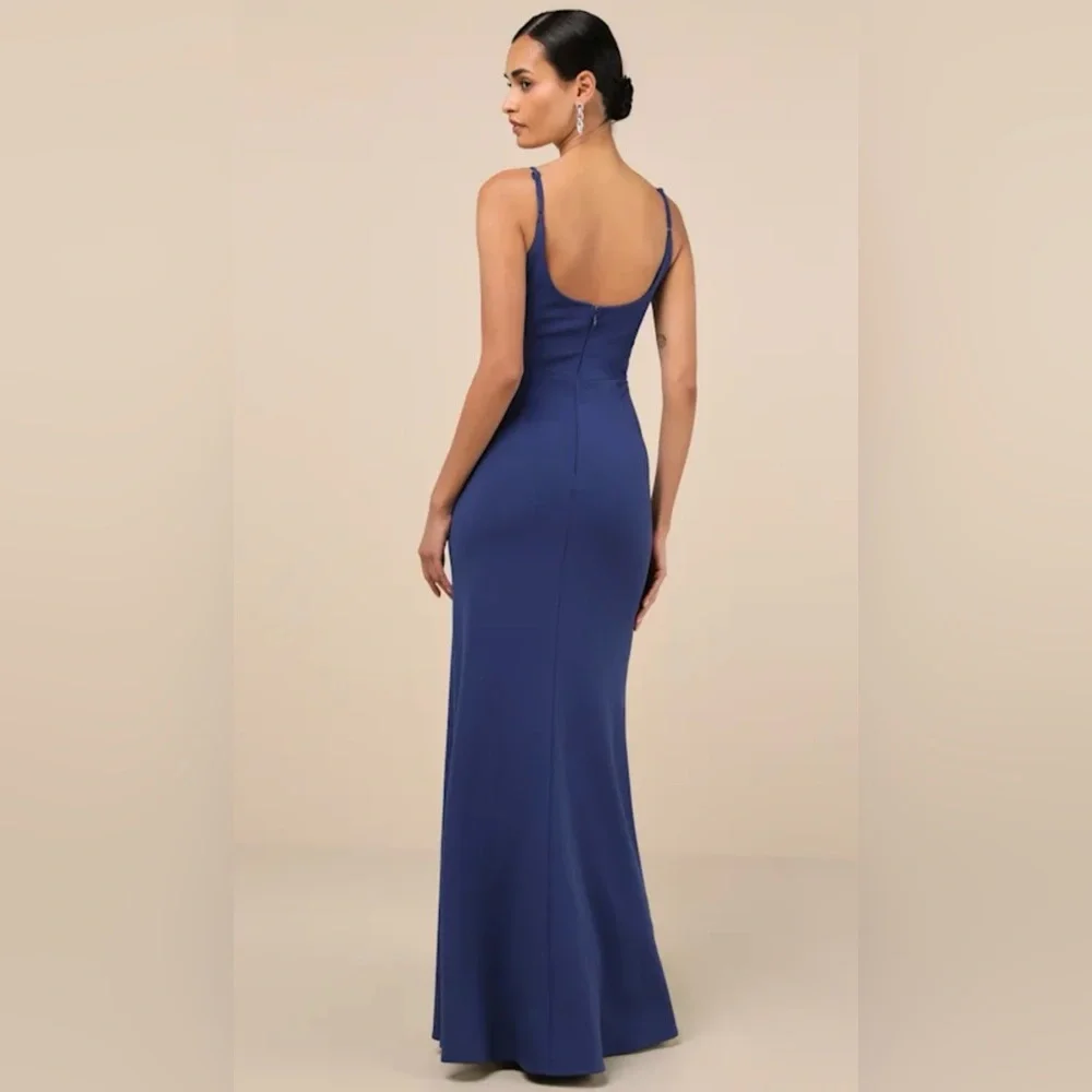 Lulus NWT Infinite Glory Royal Blue Maxi Dress Gown Mermaid Hem Lined Small - Picture 2 of 12